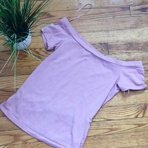 Off shoulder pink top